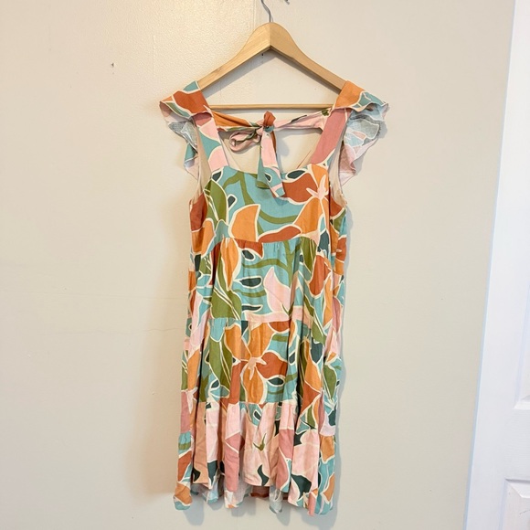 Tribal Multicolor Floral Midi Dress - Picture 2 of 4